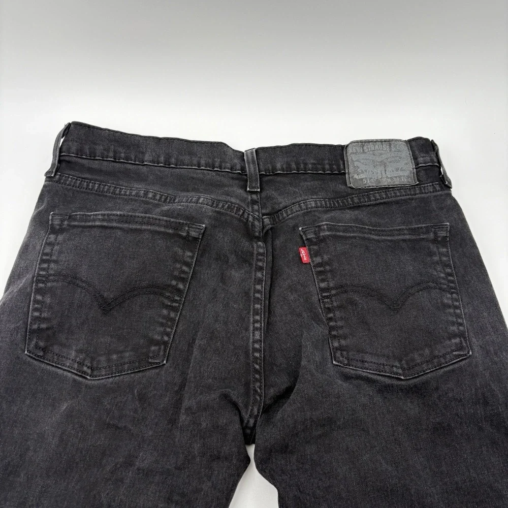 Levi's 514 Black Denim Jeans Mens W34 L34 Straight Fit PC9 00514-0730 Cotton 201